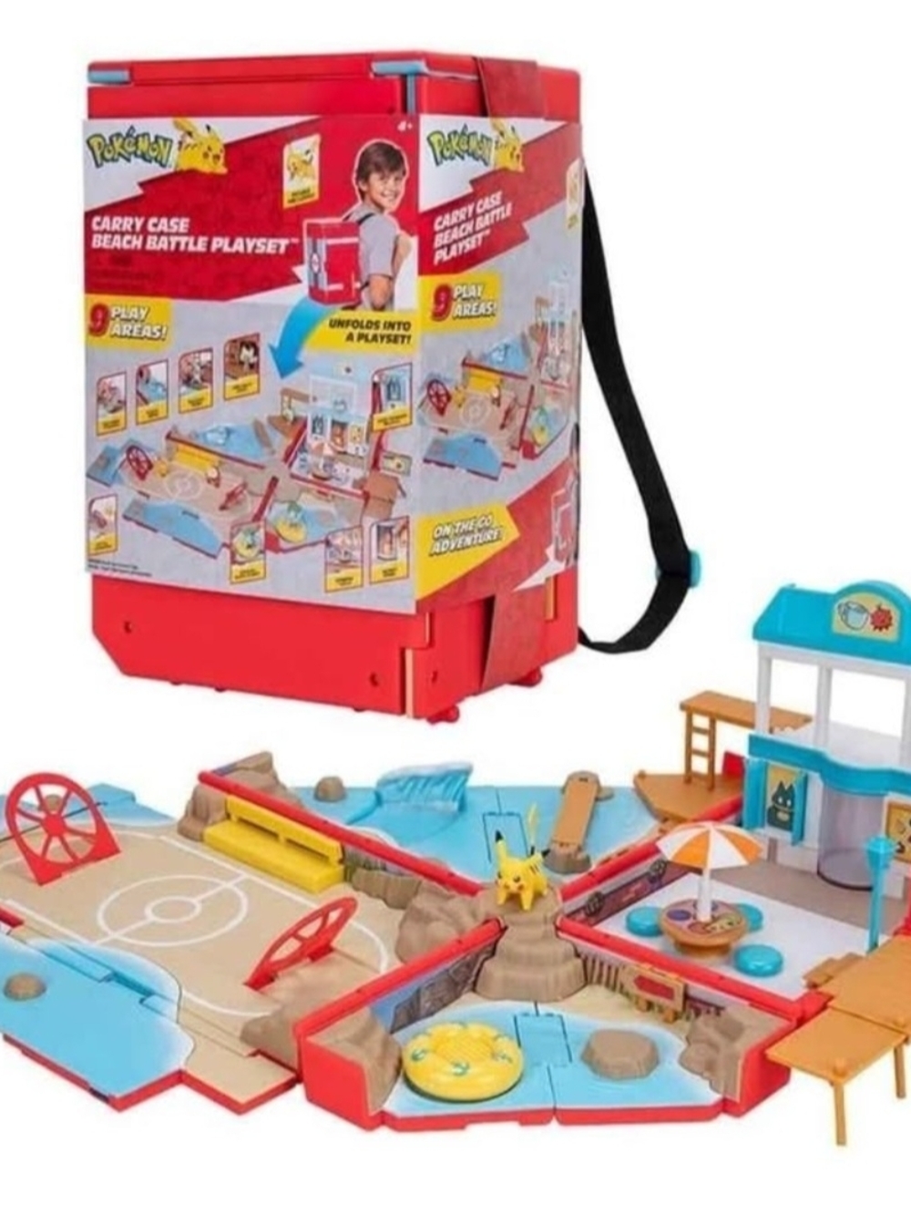 Red Carry Case Beach Battle Playset - Portable Kids Toy